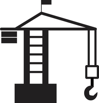 building crane icon. tower crane sign. construction crane symbol. vector