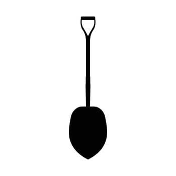 Shovel Silhouette. Black and White Icon Design Element on Isolated White Background vector