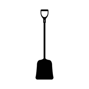 Shovel Silhouette. Black and White Icon Design Element on Isolated White Background vector