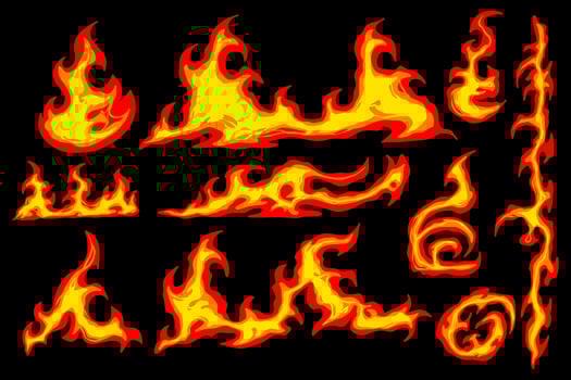 Fire cartoon set vector