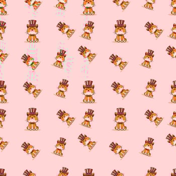 cute fox seamless pattern vector