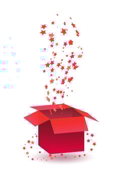 Red suprise box vector