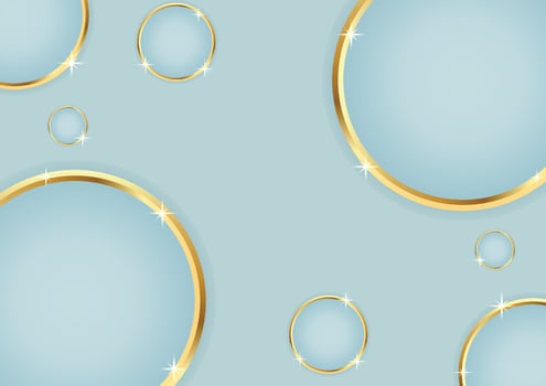 Luxurious elegant golden ring light blue background vector