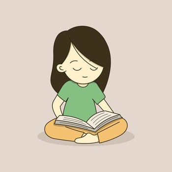 Illustration of Children Character Reading Book vector