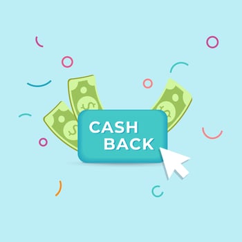 Vector cash back computer button concept design