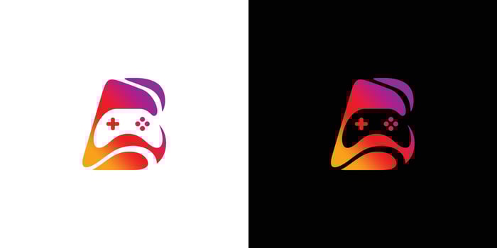 Modern and cool initial letter B game logo design 1 vector