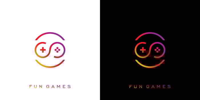 Modern and cool fun game logo design vector