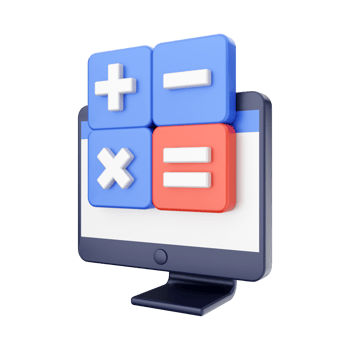 3d computer function icon illustration png