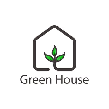 green house logo design vector template. vector illustration