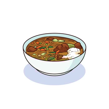 hand drawn coto makasar food vector