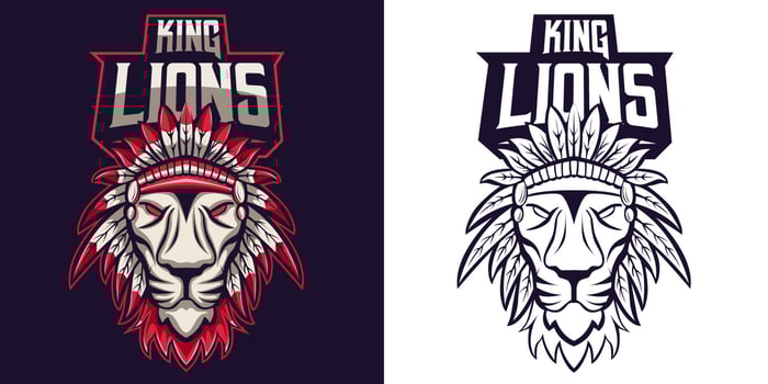 lion esport logo mascot design vector