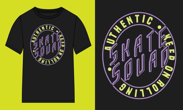 Skate squad Typography t-shirt Chest print design Ready to print. vector