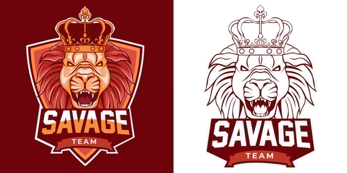 king of lion vector illustration with sacred geometry background