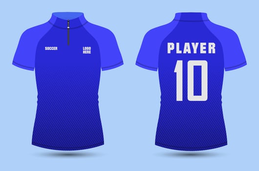 Short sleeve with short zip soccer cycling jersey Technical Flat sketch Vector Illustration template