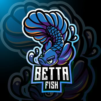 Betta fish esport mascot logo vector