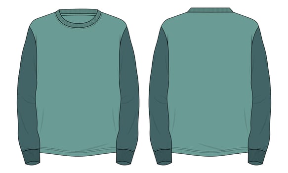 Two tone color long sleeve t shirt vector illustration template