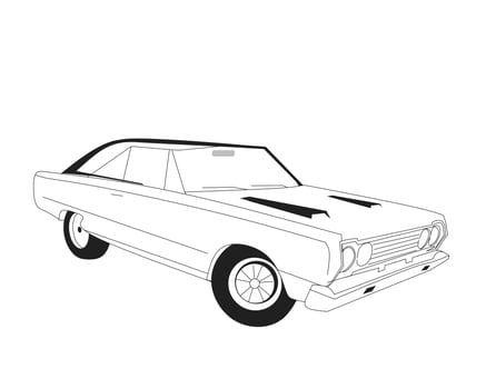 simple car vintage line art sketch drawing illustration for coloring book or kids drawing vector