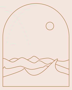 Boho Landscape Logos in Trendy Minimal Liner Style vector