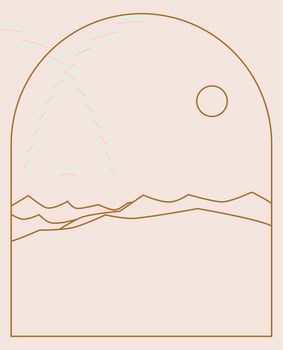 Boho Landscape Logos in Trendy Minimal Liner Style vector