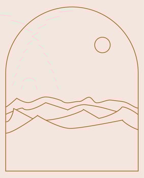 Boho Landscape Logos in Trendy Minimal Liner Style vector