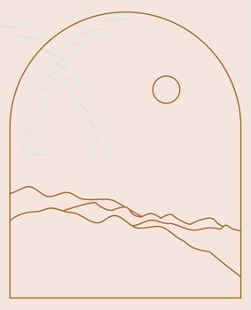 Boho Landscape Logos in Trendy Minimal Liner Style vector