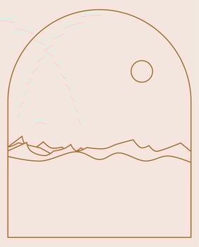 Boho Landscape Logos in Trendy Minimal Liner Style vector