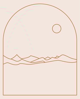 Boho Landscape Logos in Trendy Minimal Liner Style vector