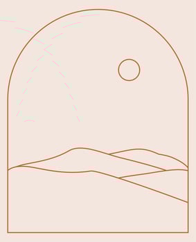 Boho Landscape Logos in Trendy Minimal Liner Style vector
