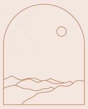 Boho Landscape Logos in Trendy Minimal Liner Style vector