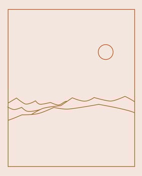 Boho Landscape Logos in Trendy Minimal Liner Style vector