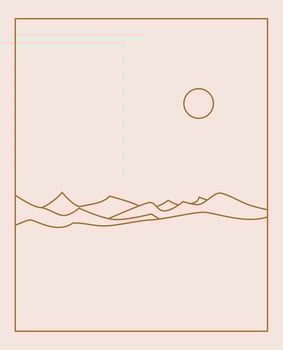 Boho Landscape Logos in Trendy Minimal Liner Style vector
