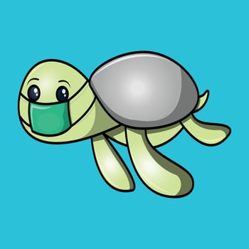 cute turtle vector mask cartoon