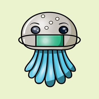 a cute octopus is wearing a mask vector