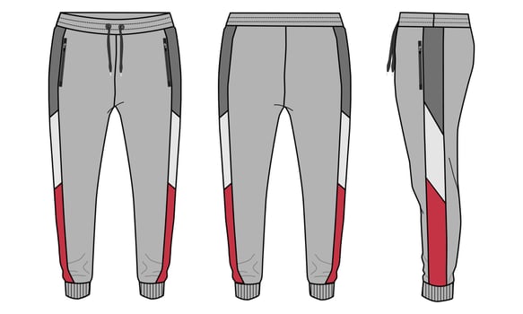 Leggings pant technical fashion flat sketch vector illustration Grey color template for kids