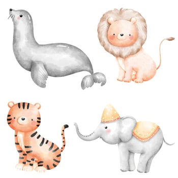 watercolor animal. Vector illustration