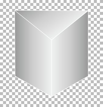 white triangular prism. triangular shape sign. black and white prism. vector