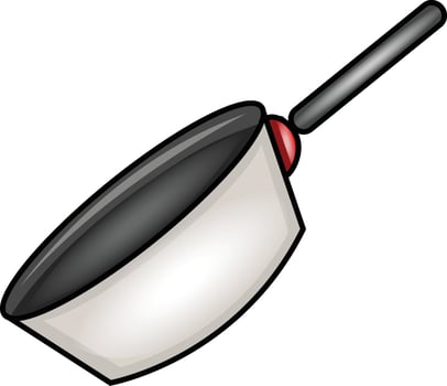 a cute frying pan for camping vector