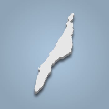 3d isometric map of Cebu is an island in Philippines vector