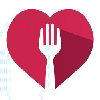 Love Food Logo Vector Pink