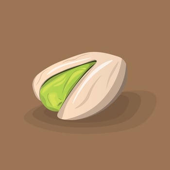 Pistachio nut flat cartoon vector illustration isolated on white