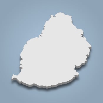 3d isometric map of Mauritius is an island in Indian Ocean vector