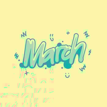letter march in subtle colors to decorate your calendar. free vector