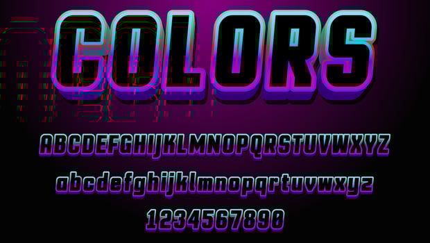 Minimal Gradient 3d Colors Editable Text Effect Design Template vector