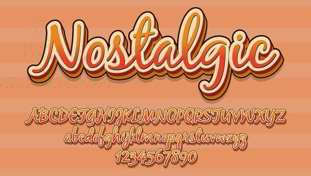 Minimal 3d Nostalgic Editable Text Effect Design Template vector