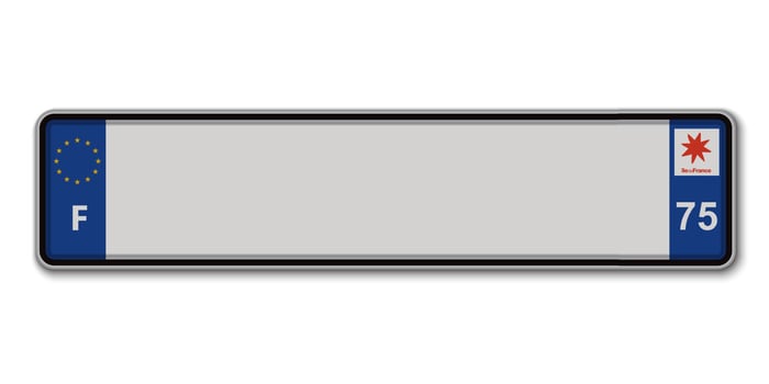 Car number plate vector