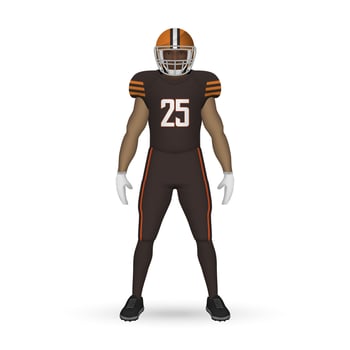3D realistic American football player vector