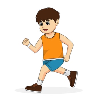 summer illustration of young boy vector