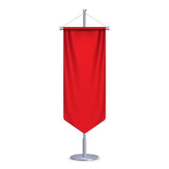 Empty 3D Long Pennant . Vector illustration