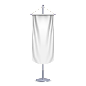 Empty 3D Long Pennant . Vector illustration