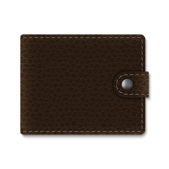 realistic leather wallet vector